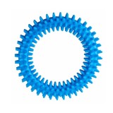 Jucarie dentara pentru caine, inel cauciuc dintat, 10cm, Albastru, Ropet