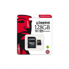 Card de memorie Kingston microSDXC Canvas Select 80R 128GB Clasa 10 UHS-I U1 80 Mbs cu adaptor SD foto