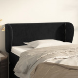 VidaXL Tăblie de pat cu aripioare negru 83x23x78/88 cm catifea