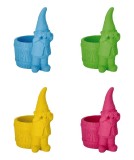 Cumpara ieftin Set 4 ghivece flori ciment multicolor Gnomi 20 x 13,5 x 23 cm