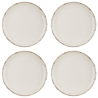Set farfurii 4 piese, ceramice pentru fructe, Bej Nordic Style, diametru 19 cm foto