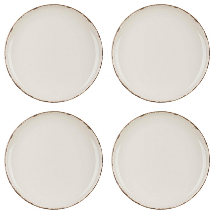 Set farfurii 4 piese, ceramice pentru fructe, Bej Nordic Style, diametru 19 cm