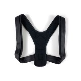 Corector Postura Unisex Reglabil, Piele/Bumbac, 20x14cm, Negru - Suport Ortopedic Spate/Cervical
