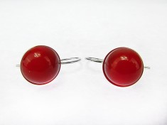 Cercei argint model clasic cu carneol 10 MM