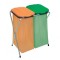 Suport pentru 2 saci de gunoi Strend Pro Ecofix, 66x42x78 cm, verde/portocaliu