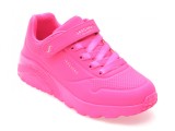 Pantofi sport SKECHERS roz, UNO LITE, din piele ecologica