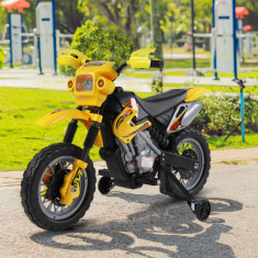 HOMCOM Moto Cross Electric pentru Copii cu Role,Galben