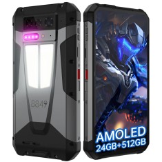 Telefon mobil Unihertz 8849 Tank 4, Negru, 5G, 6.78 AMOLED, 24GB RAM (12GB + 12GB Extensibili), 512GB ROM, Proiector DLP 720p, 50MP, Android 14, Dimen