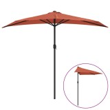 Umbrela balcon tija aluminiu caramiziu 270x144x222cm semirotund