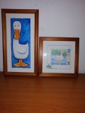 2 Tablou pentru copii art print Rata ratusca Daisy Duck din povesti rama sticla