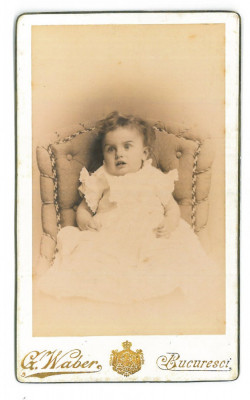 2190 - Bucuresti, BABY GIRL - old CDV ( 10,6/6,5 cm ) foto