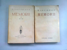 MEMORII - E. LOVINESCU VOL1+2 foto