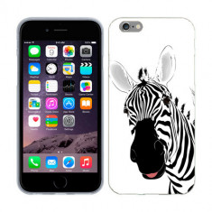 Husa iPhone 6 Plus sau iPhone 6S Plus Silicon Gel Tpu Model Zebra Desenata foto