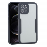 Husa iPhone 12 Pro 360 grade silicon TPU transparenta Negru