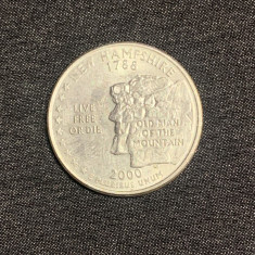 Moneda jubiliară quarter dollar 2000 New Hampshire