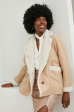 Answear Lab jachetă de l&acirc;nă culoarea bej, de tranzitie