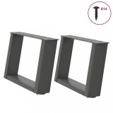 Picioare Masuta Cafea U Antracit Otel (2 Buc) 50x31cm - Robust, Ajustabile, Design Modern - Accesorii Mobila