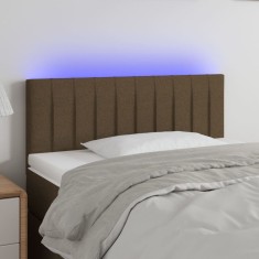 vidaXL Tăblie de pat cu LED, maro &icirc;nchis, 80x5x78/88 cm, textil 3121827