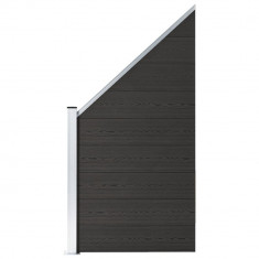 vidaXL Panou de gard, negru, 95 x (105-180) cm, WPC