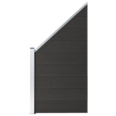 vidaXL Panou de gard, negru, 95 x (105-180) cm, WPC foto