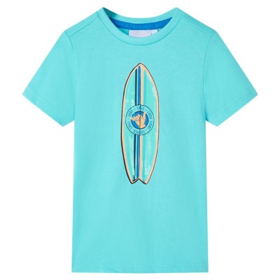 Tricou pentru copii cu m&amp;acirc;neci scurte, turcoaz, 128 foto