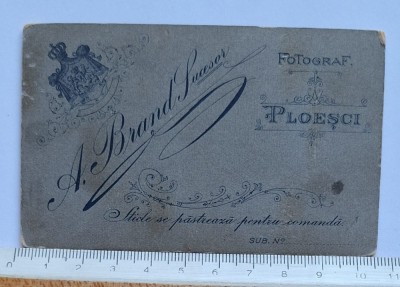 Cabinet card A. Brand &amp;ndash; Ploiești cca. 1900 &amp;ndash; portret copil mic foto