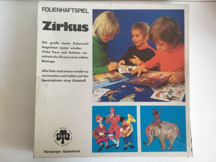 Joc vechi circ german vitage Zirkus Folienhaftspiel, marca Klee anii 70