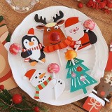 Set de 100 suporturi de acadele de Crăciun - cu modele de Moș Crăciun, pinguin și om de zăpadă