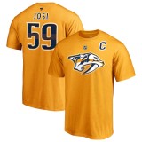 Nashville Predators tricou de bărbați yellow #59 Roman Josi Stack Logo Name &amp;amp; Number - L, Fanatics Branded