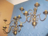 7451-Set 2 Aplice electrice mari cu 5 brate stil clasic bronz stare buna.