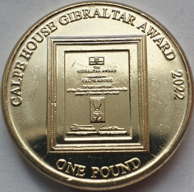 1 pound 2022 Gibraltar, Calpe House Award 2022, unc foto