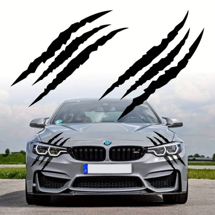 Set 2 stickere autoadezive Tuning, model &quot;Monster Scratches&quot;, dimensiune 37 x 9