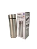 Termos pentru cafea/apa, capacitate 350ml, autonomie 3 ani, afisaj led temperatura, Rosberg, gri metalic