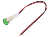 Lampă control LED verde 24V &Oslash;10mm plastic