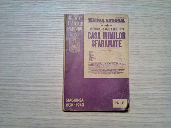 CASA INIMILOR SFARAMATE - comedie in 3 acte - G. B. Shaw - 1940, 179 p.