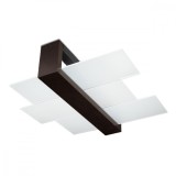 Lustră De Tavan Feniks Wenge Lemn/Sticlă 2 Becuri Dreptunghiulare Scandinavă De Interior