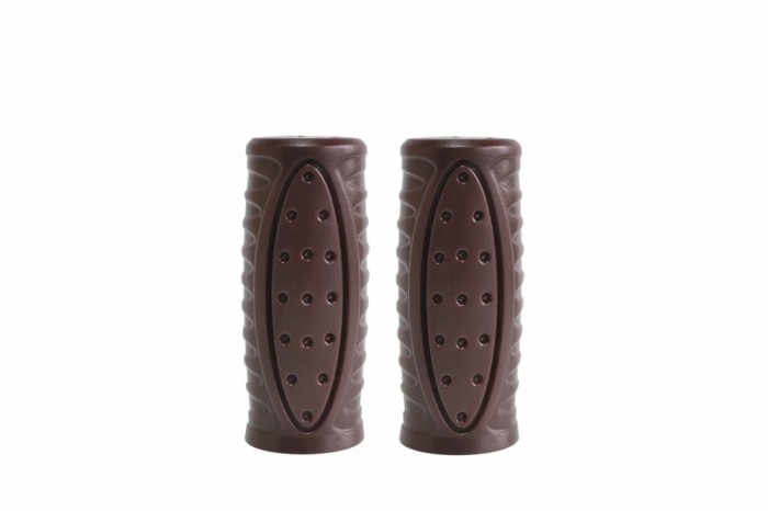 Set 2 mansoane biciclete KRIS Shogun, 90mm, PVC, culoare maro Cod:A756