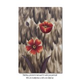 Tablouri pictat manual, Maci deco, pictura 90x60cm ulei pe panza, gata de agatat pe pe perete