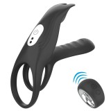 Jucarie Sexuala Pentru Cupluri ambrasmart, Dubla Stimulare si Telecomanda Wireless, Silicon, Design Ergonomic, Negru