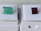 Samrald 1,4 ct. si Rubin netratat 0,9 ct.