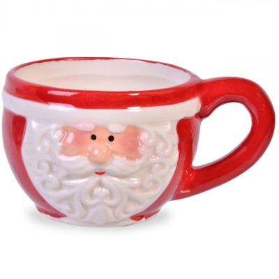 Ceasca Ceramica Craciun, Model 3D, Culoare Rosie, Capacitate 150ml foto