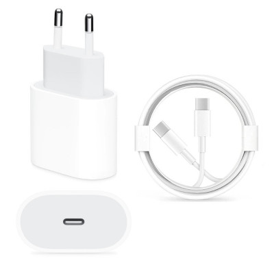 Set incarcator si cablu de date/incarcare USB C, 95cm, 20W foto