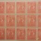 Ferdinand 25 bani, Filigran oriz., fragment coala cu varietati/erori MNH