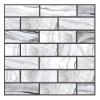 10 x Placi Tapet Autocolant 3D cu Imitatie de Marmura Dreptunghiulara, pentru Perete Bucatarie Sufragerie, Usor de Curatat