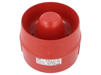Semnalizator Acustic Roșu 230V 107dB IP65 foto