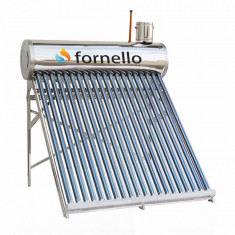 Panou solar nepresurizat Fornello rezervor inox 165 litri, 20 tuburi vidate