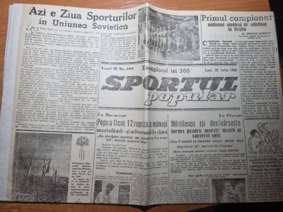 sportul popular 22 iulie 1946-campionat atletism resita,sportul regiunea bacau foto