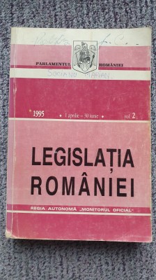 Legislatia Romaniei, 1995, 1 apr-30 iunie, vol II. 600 pagini foto