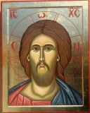 Iisus Hristos ,Icoana pictata manual 50cm/40cm Creație proprie disponibil