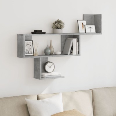 vidaXL Raft de perete, gri beton, 100x15x70 cm, lemn prelucrat 853194 foto